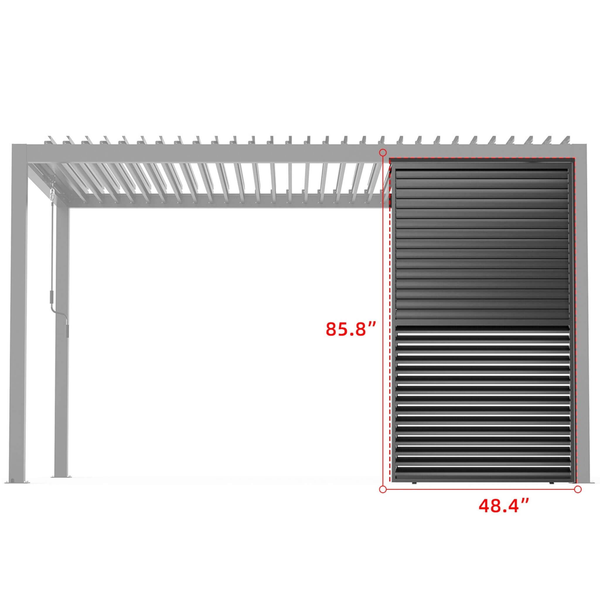 [04X07FT] Alora Premium Adjustable Aluminum Louvered Pergola With Side Wall Panel (SAK25458)