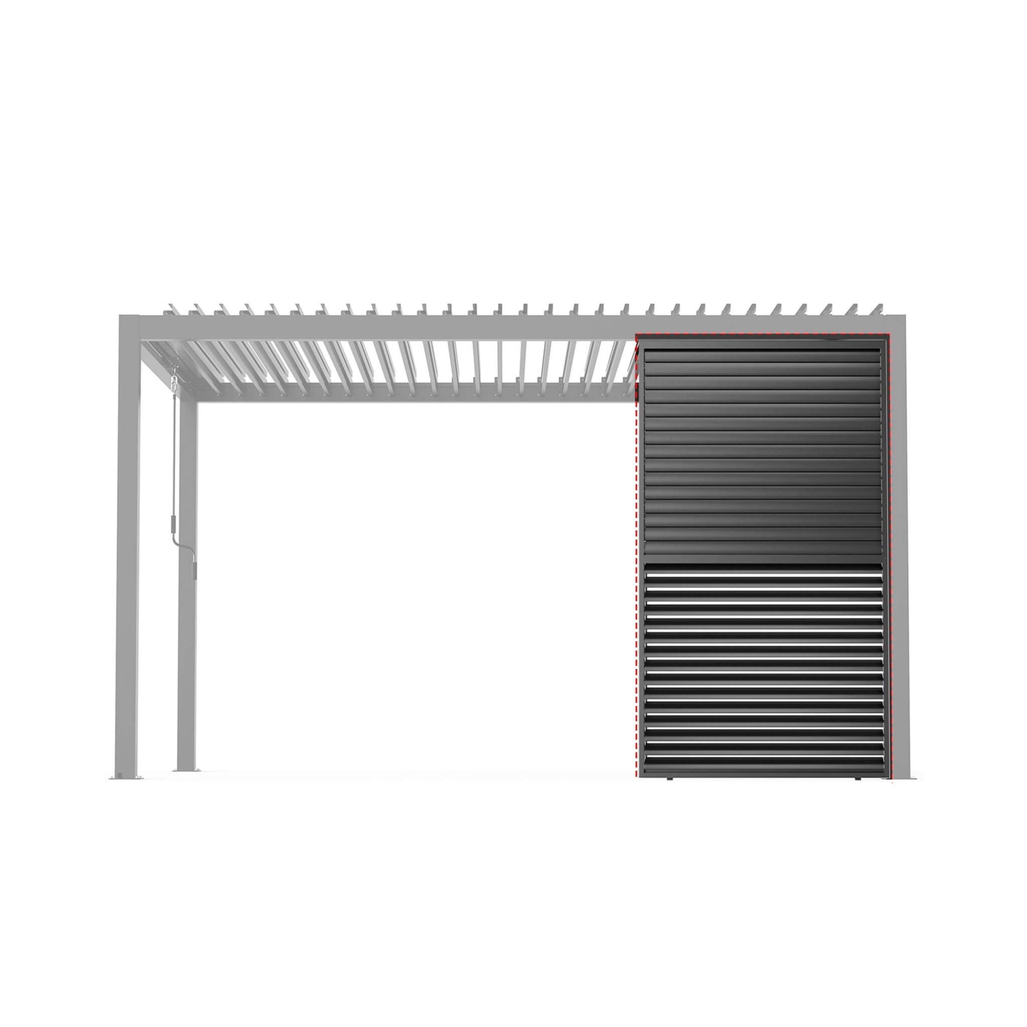 [04X07FT] Alora Premium Adjustable Aluminum Louvered Pergola With Side Wall Panel (SAK25458)
