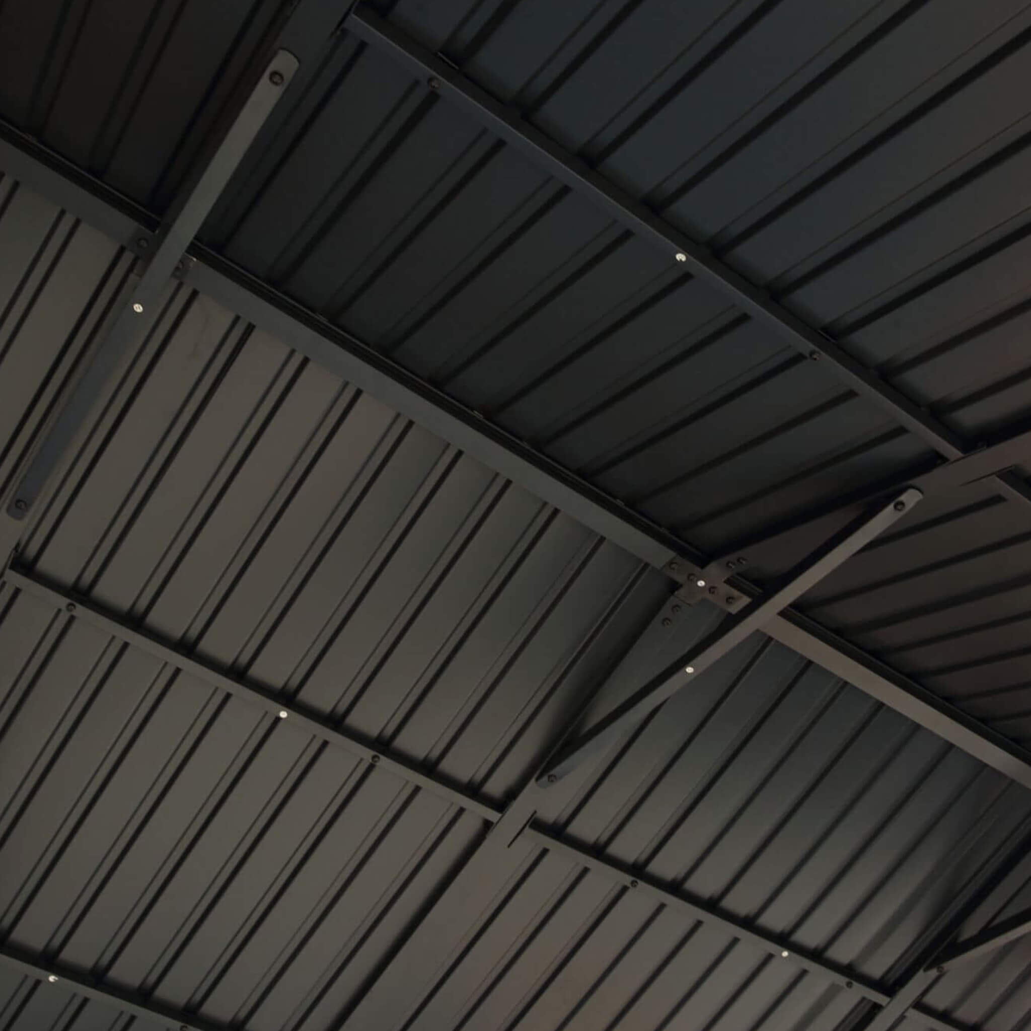 [09X11] Alora Heavy Duty All-Weather Hard Top Wooden Carport Gazebo With Galvanized Steel Roof (SAK39187)