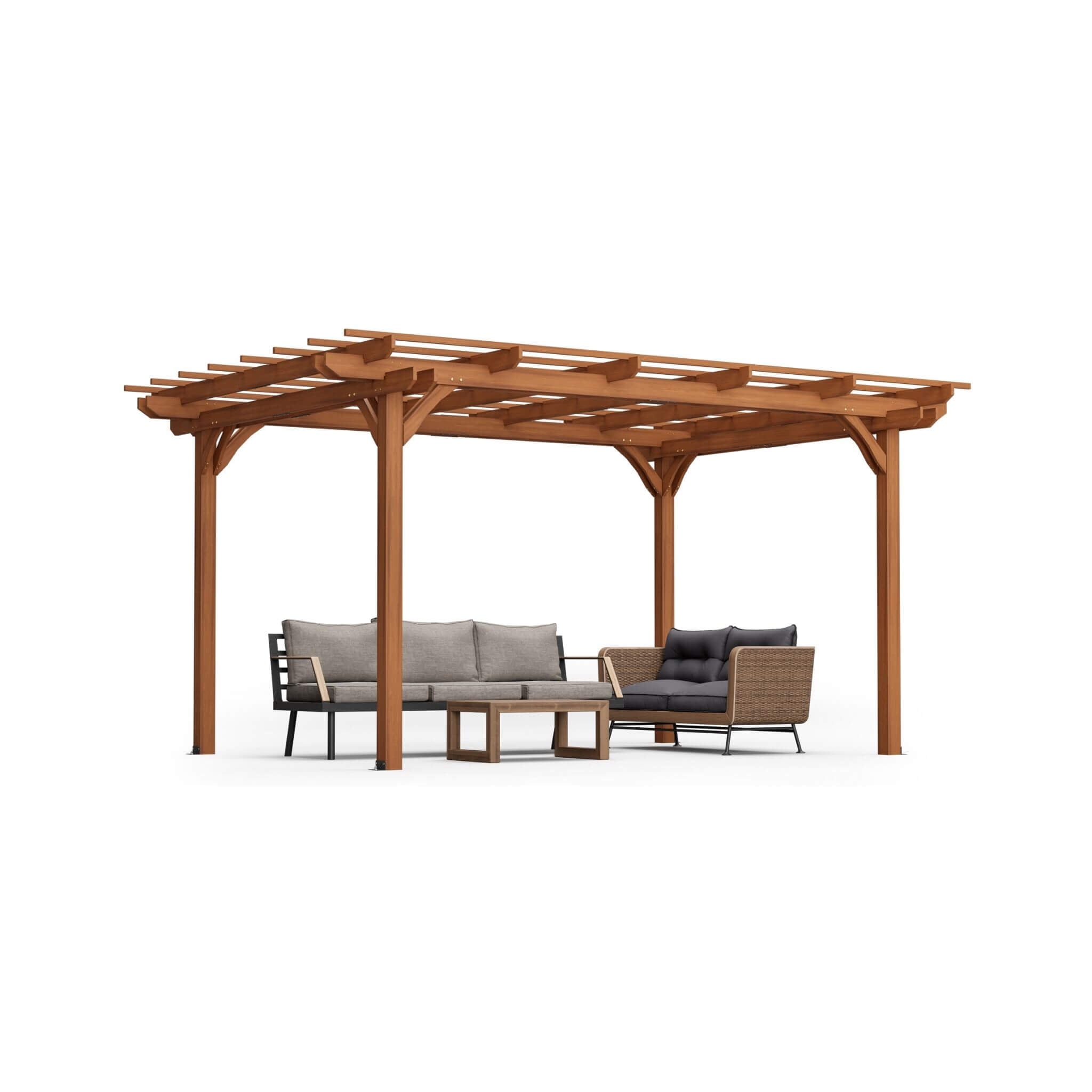 [10X12FT] Alora Premium Extra Large Outdoor Weather-Resistant Wooden Grape Pergola (SAK16278)