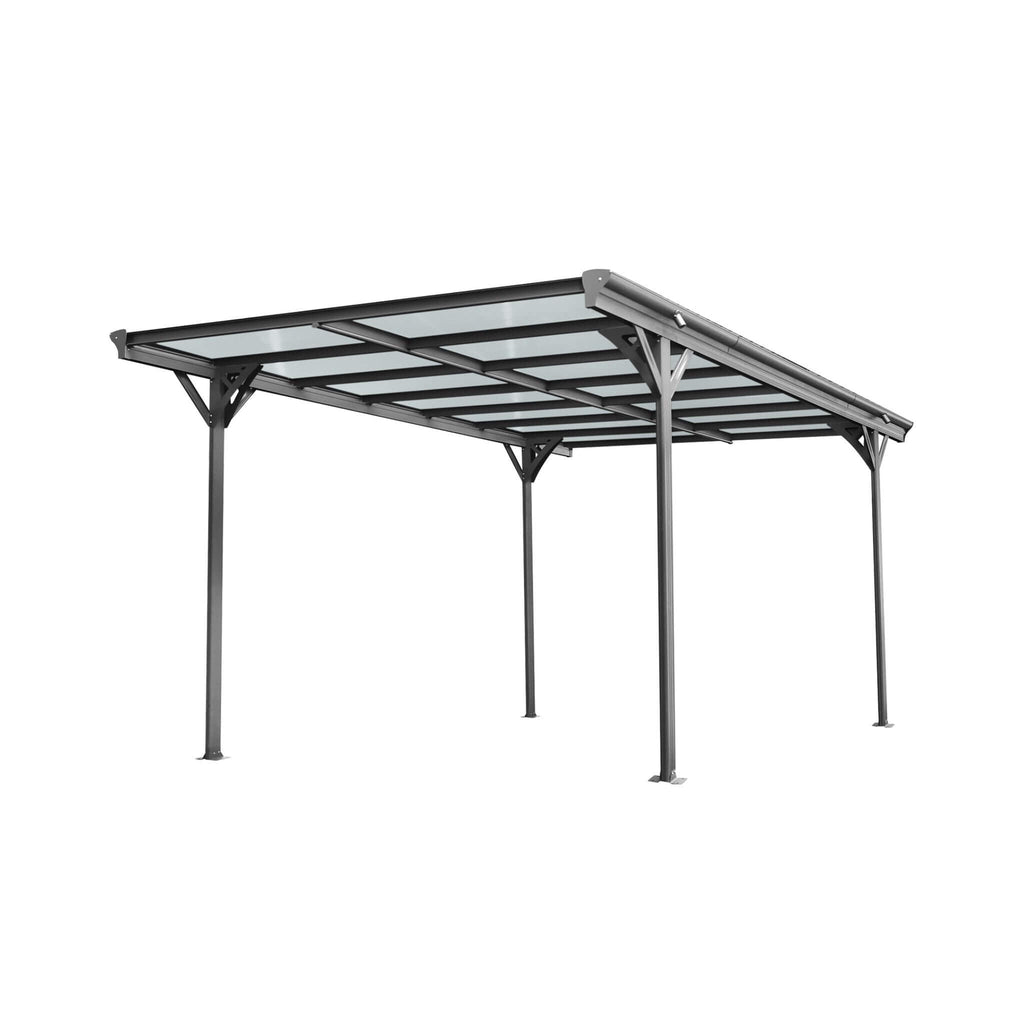 [10X16FT] Alora Heavy-Duty Outdoor Driveway Pergola With Aluminum Alloy Frame And Polycarbonate Panels (SAK47395)