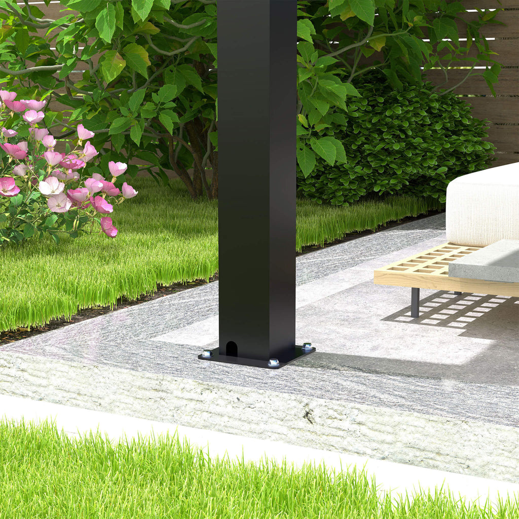 [10X19FT] Alora Modern Durable All-Weather Outdoor Pergola With Aluminum Frame And Steel Louvers (SAK32691)