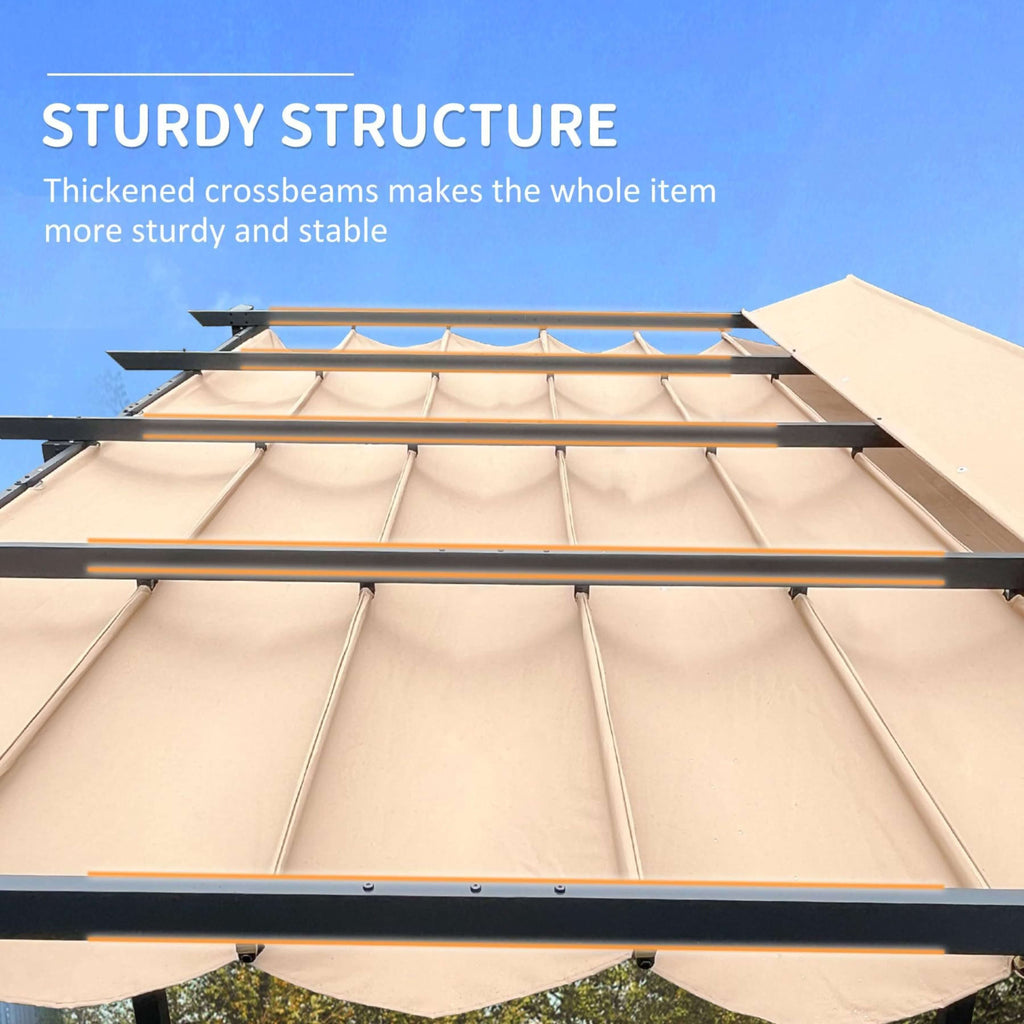 [11X16FT] Alora Heavy-Duty Outdoor Retractable Aluminum Pergola With Weather-Resistant Canopy (SAK91853)