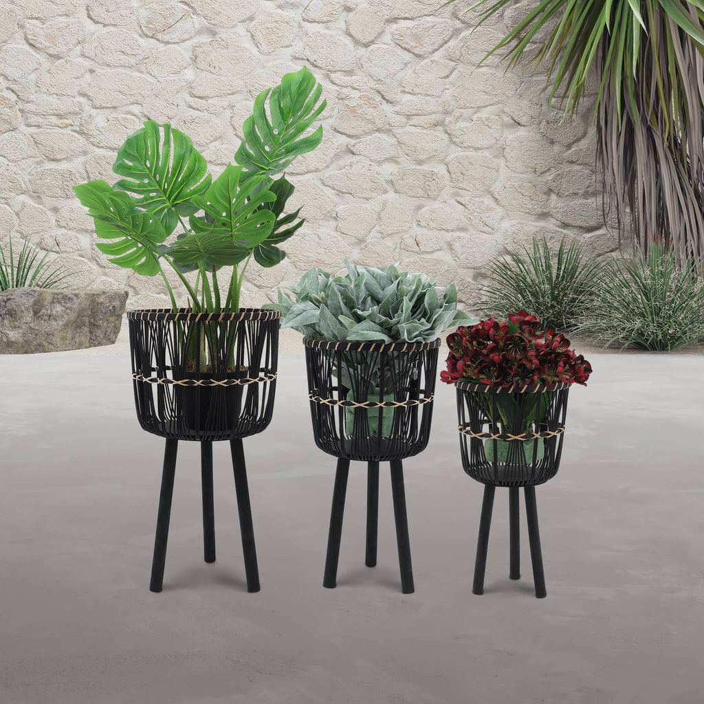Bamboo Tripod Base Planters