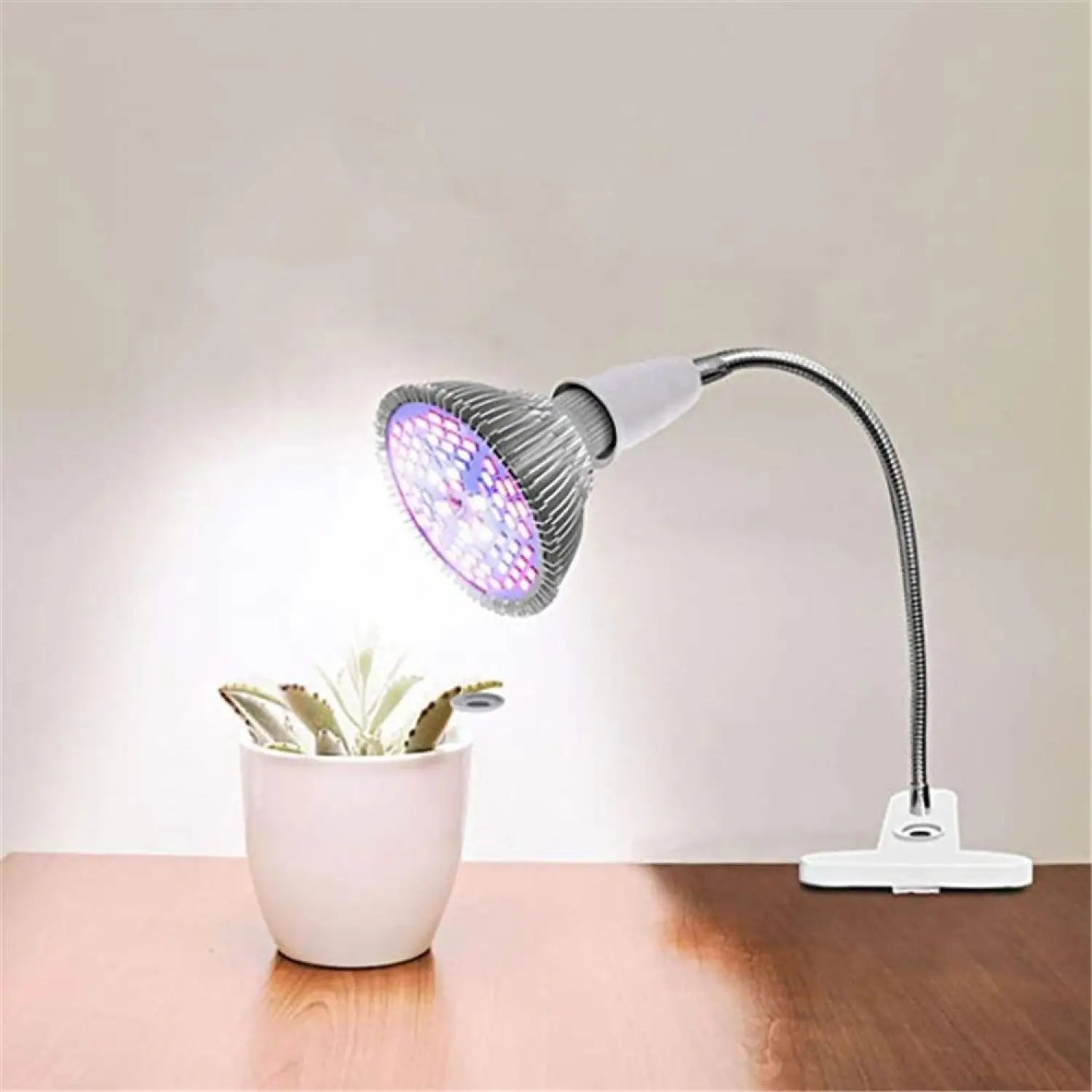 360° Flexible LED Grow Light with E27 Base, Clip-On Gooseneck & Switch