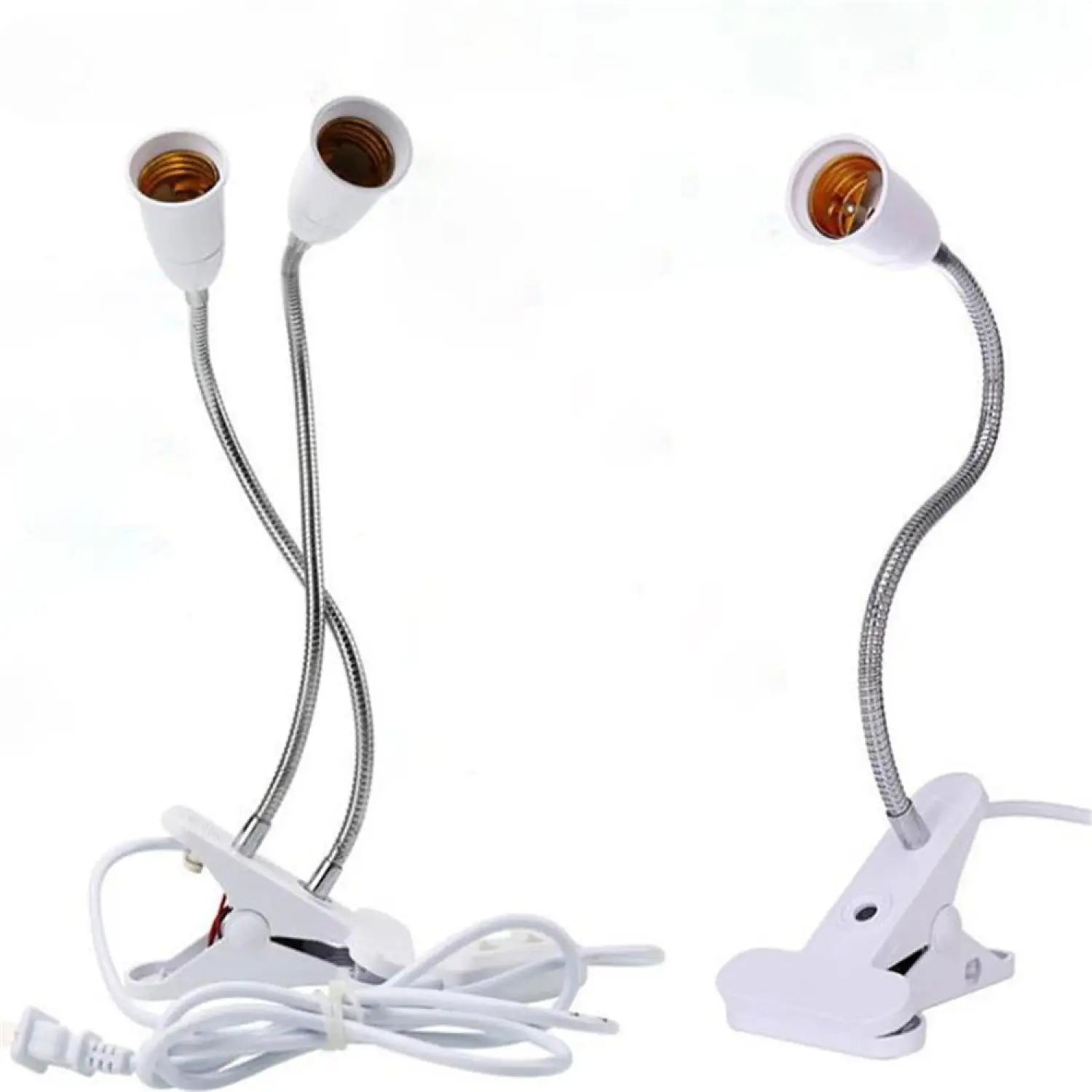 360° Flexible LED Grow Light with E27 Base, Clip-On Gooseneck & Switch