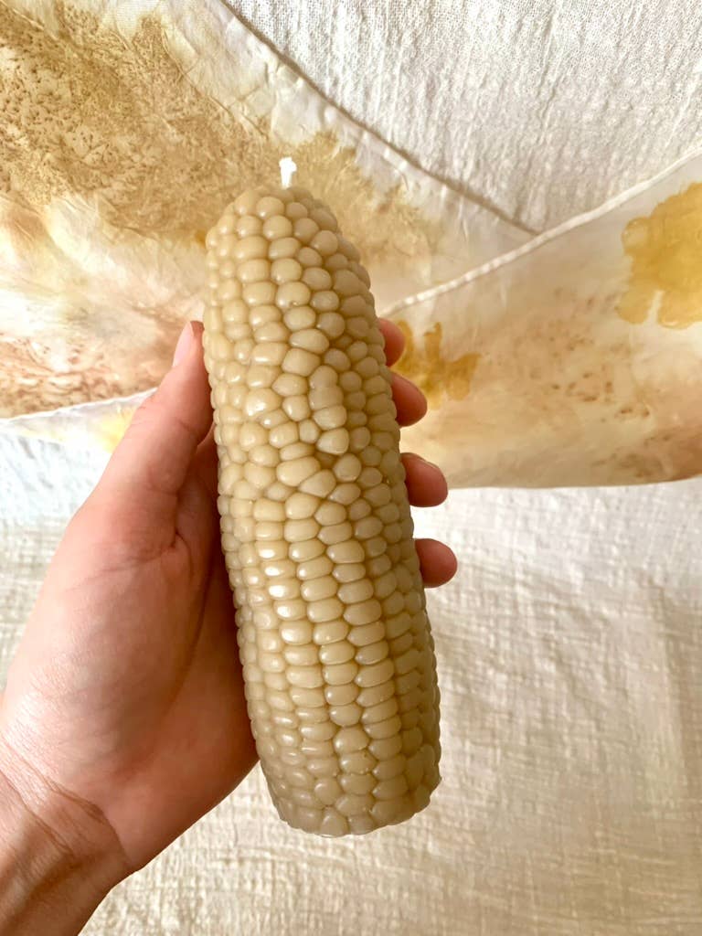 100% Beeswax Candle -Corn Pillar