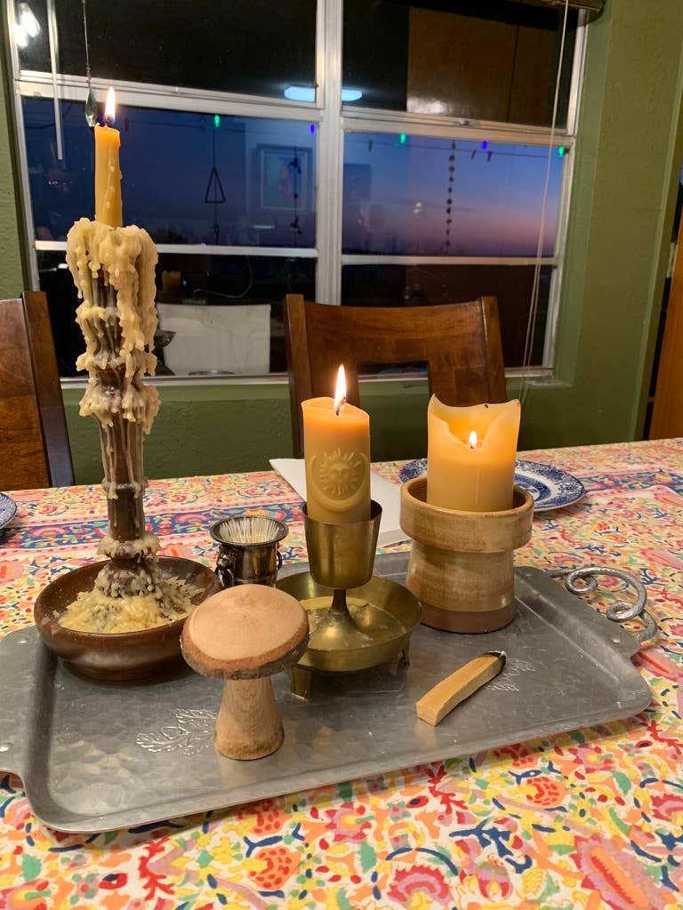 100% Beeswax Candle- Sun and Moon