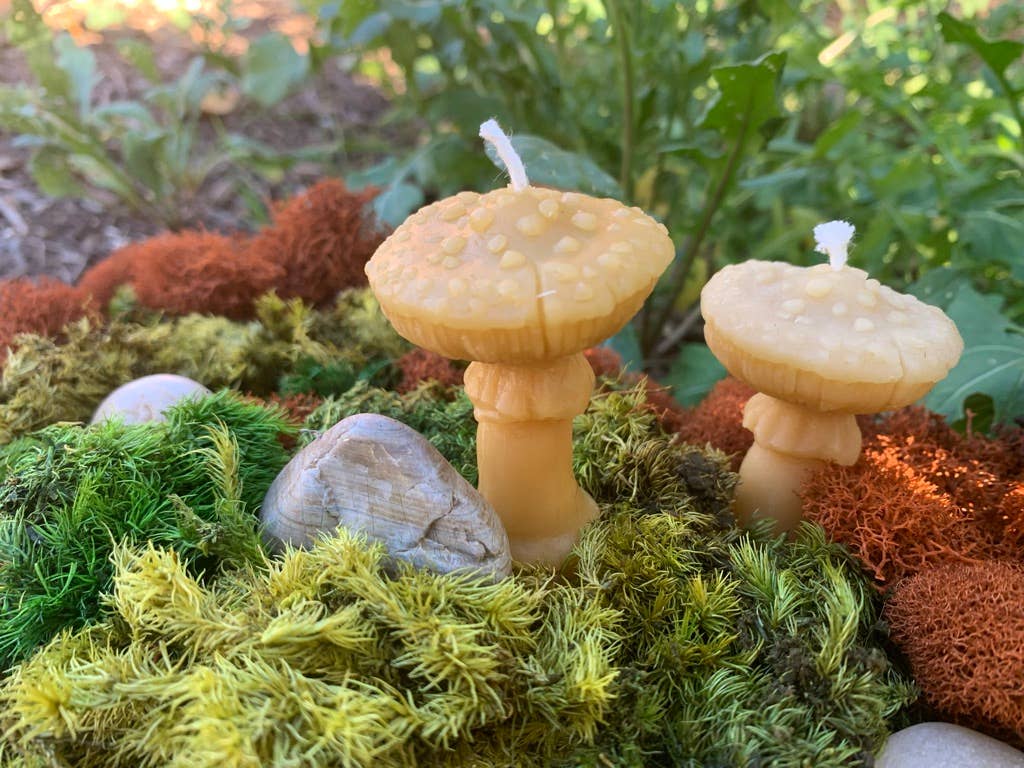 100% Beeswax Candle- Amanita Mushroom