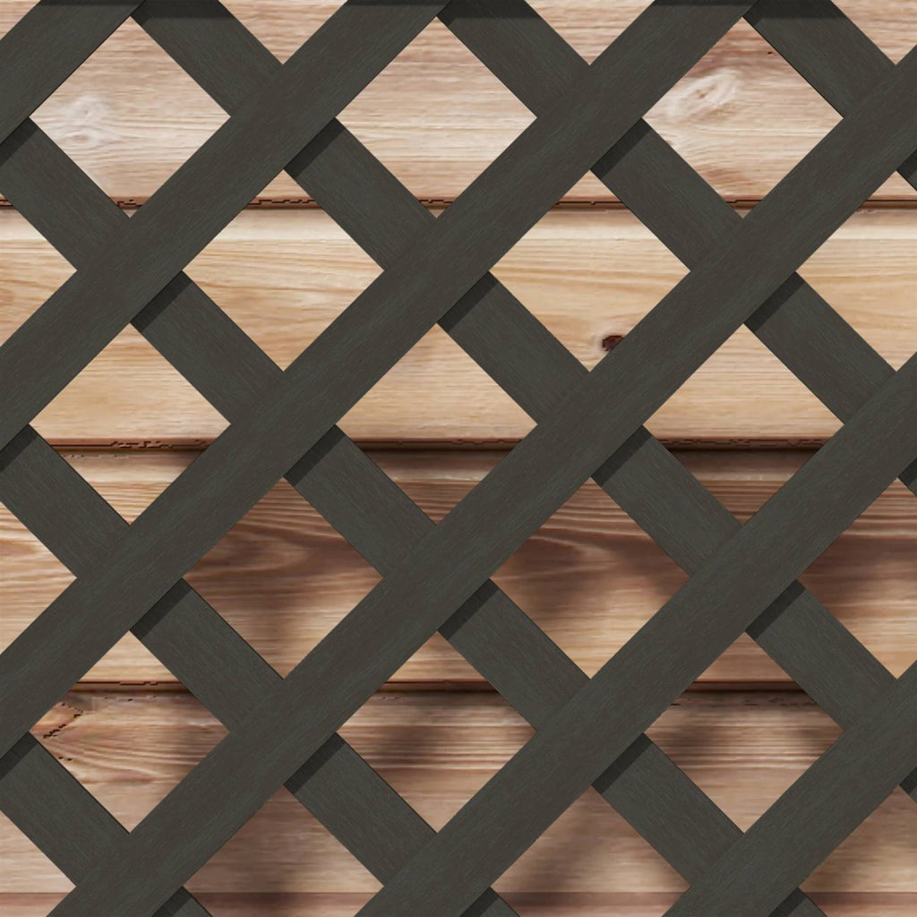 Outdoor Black Wooden Raised Garden Bed Planter Box with Lattice Trellis