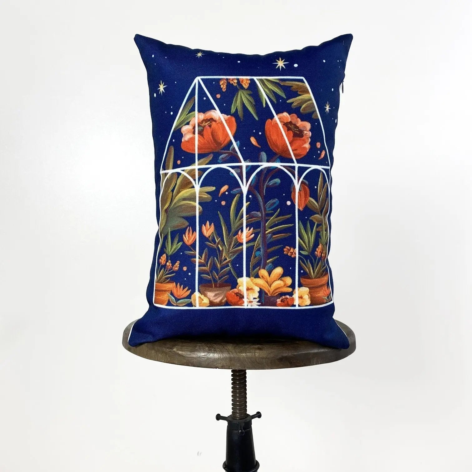 Blue Greenhouse | Pillow Cover | 12x18 | Greenhouse | Pillow | Throw Pillow | Vintage | Floral | Gift for her | Home Decor | Country Decor by UniikPillows