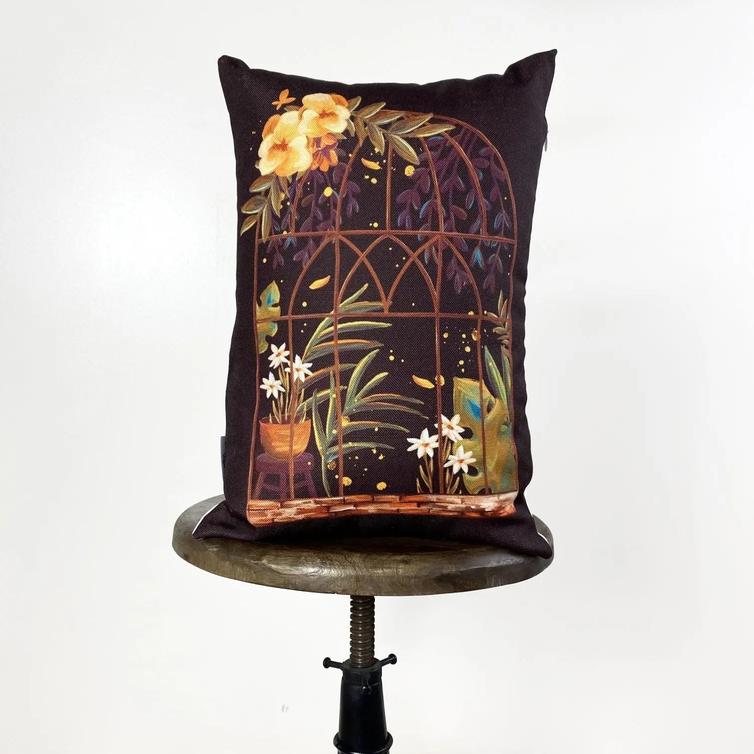 Brown Greenhouse | Pillow Cover | 12x18 | Greenhouse | Floral | Pillow | Throw Pillow | Gift for her | Flowers | Vintage | Gift for her by UniikPillows