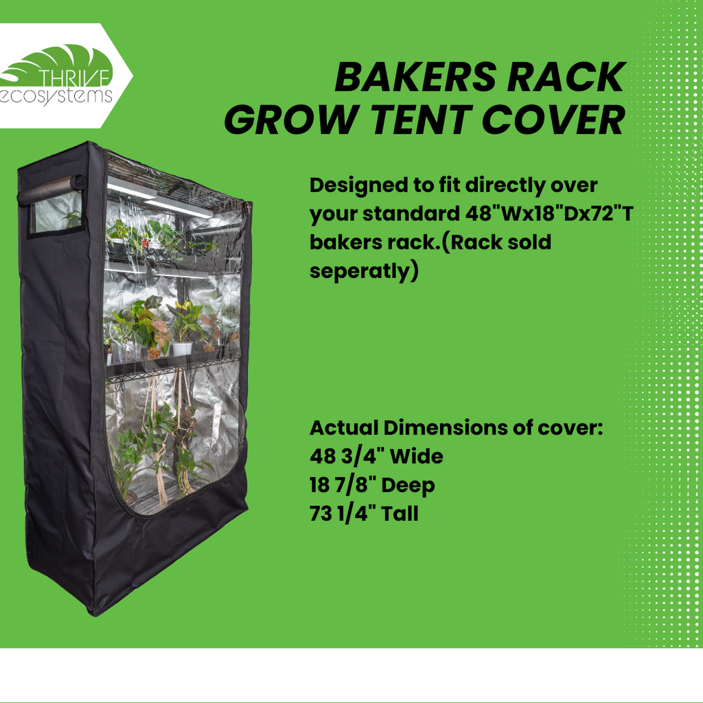 48x18x72 Baker's Rack Grow Tent Cover – Clear Front Door, Adjustable Ventilation & Fully Enclosed Bottom