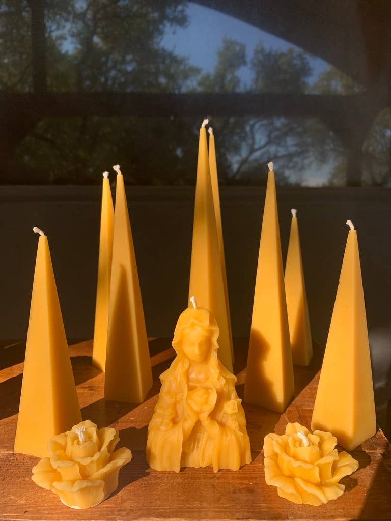 100% Beeswax Candle -  Sacred Blooming Mother