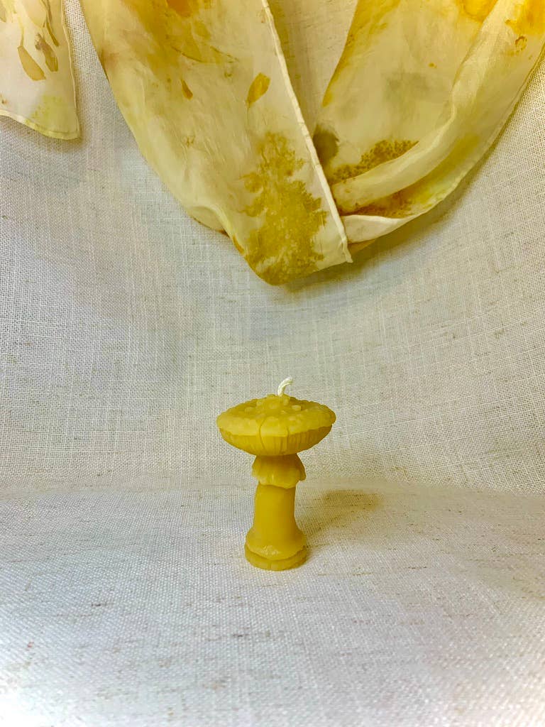 100% Beeswax Candle- Amanita Mushroom