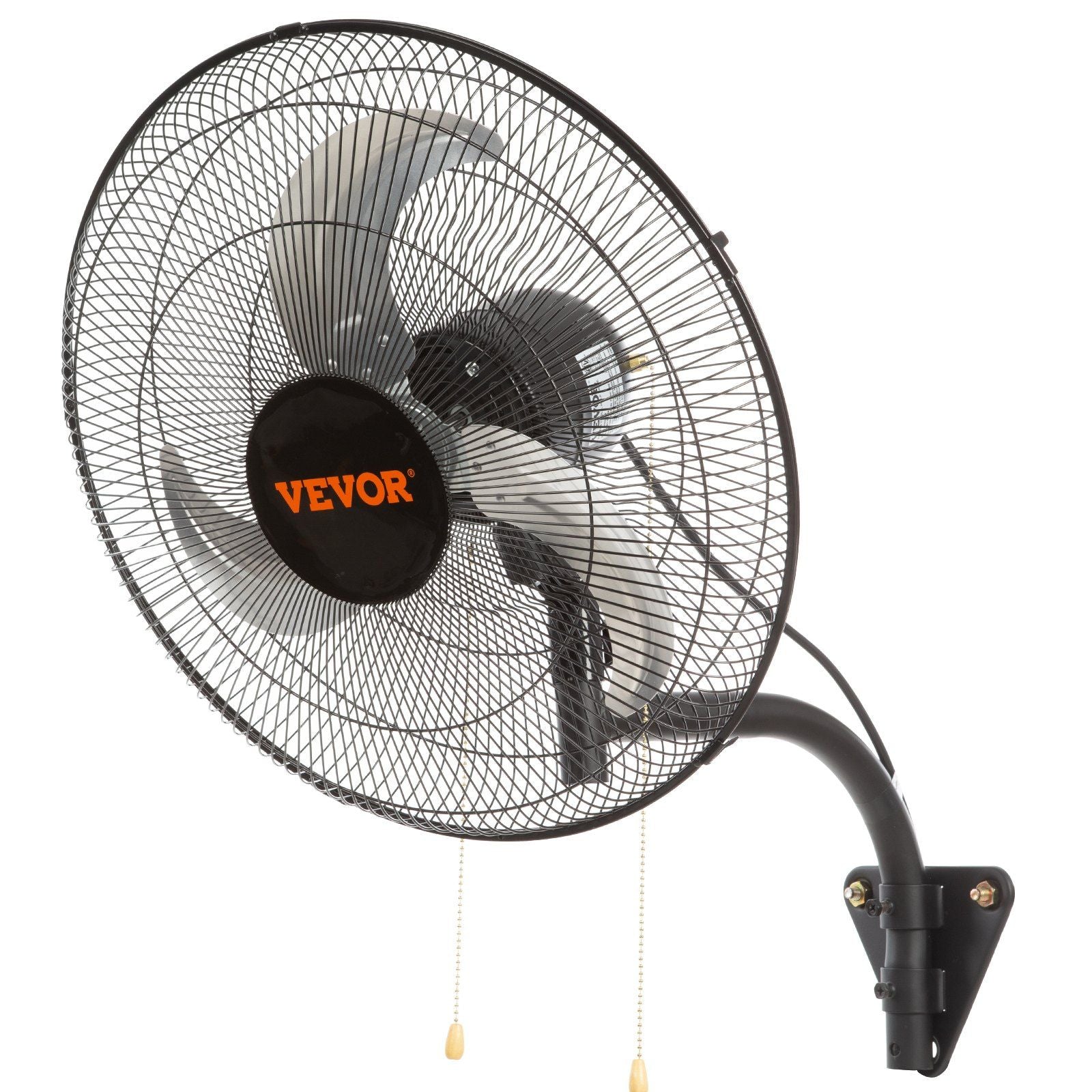 Wall Mount Fan, 20 Inch, 3-speed High Velocity Max. 4650 CFM Oscillating Industrial Wall Fan, Commercial or Residential for Warehouse, Greenhouse, Workshop, Patio, Basement, Black, ETL Listed