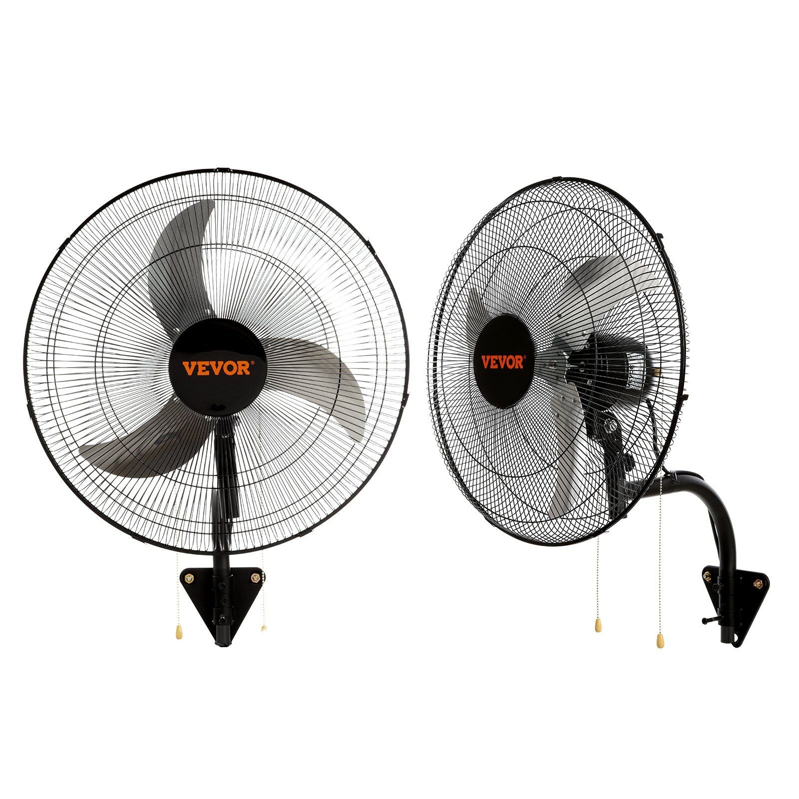 Wall Mount Fan, 2 PCS 18 inch Oscillating, 3-speed High Velocity Max. 4000 CFM Industrial Wall Fan for Indoor, Commercial, Residential, Warehouse, Greenhouse, Workshop, Basement, Garage,Black