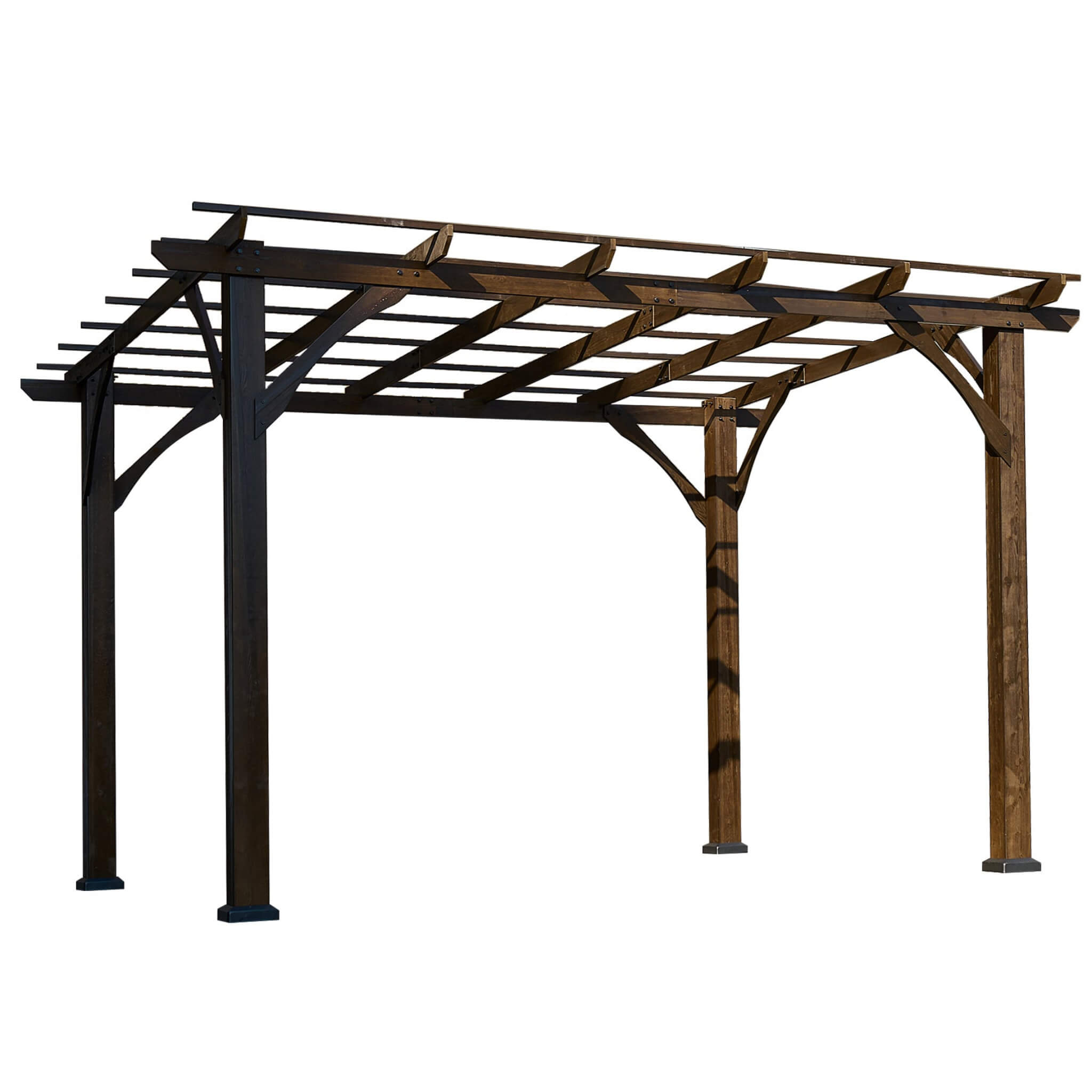 [10X12FT] Alora Premium Outdoor Brown Cedar Wood Pergola For Spacious Patios (SAK45639)