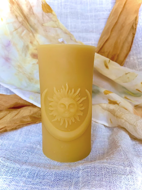 100% Beeswax Candle- Sun and Moon
