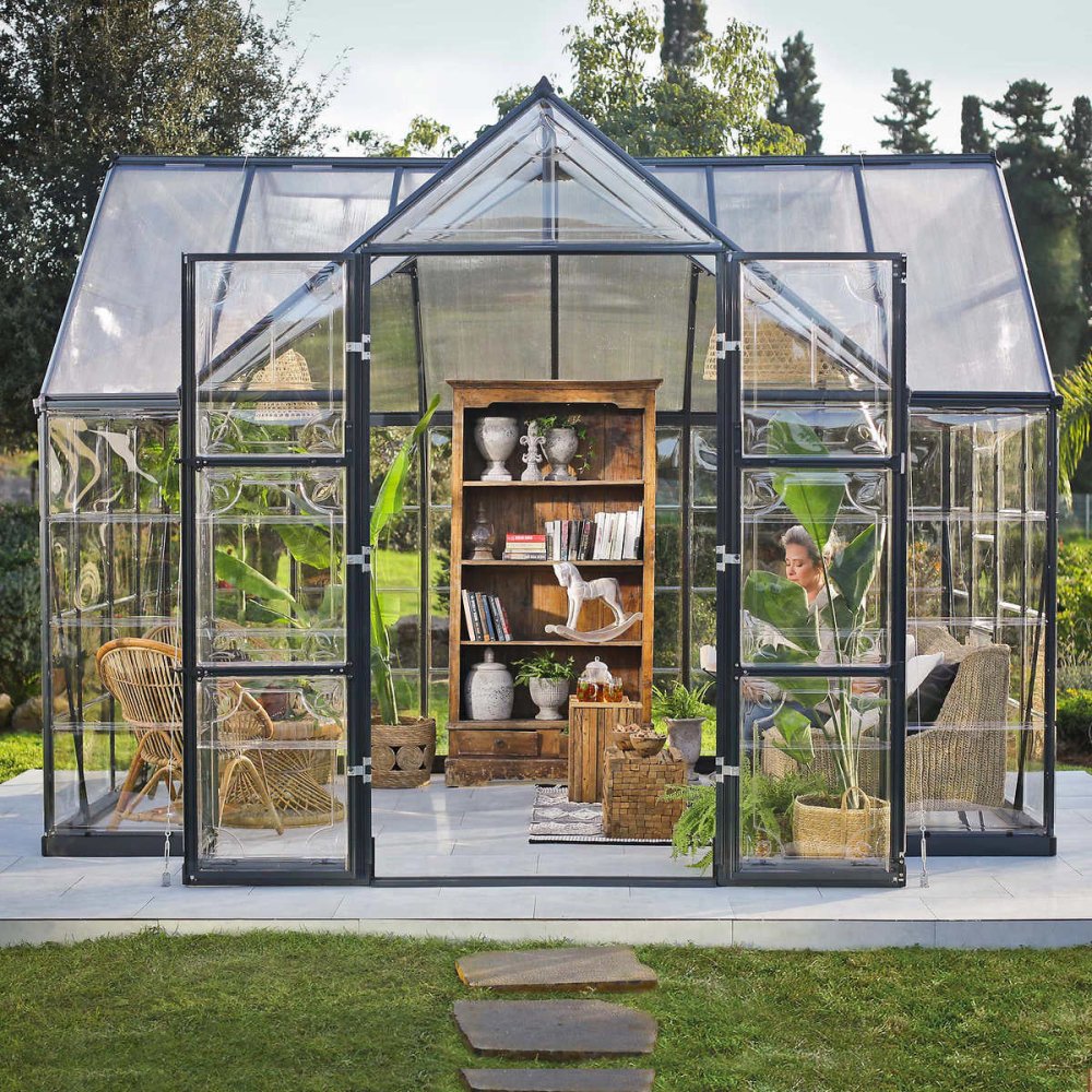 [10X12FT] Premium T-Shaped Cathedral Outdoor Walk-In Greenhouse And Solarium (91364285)