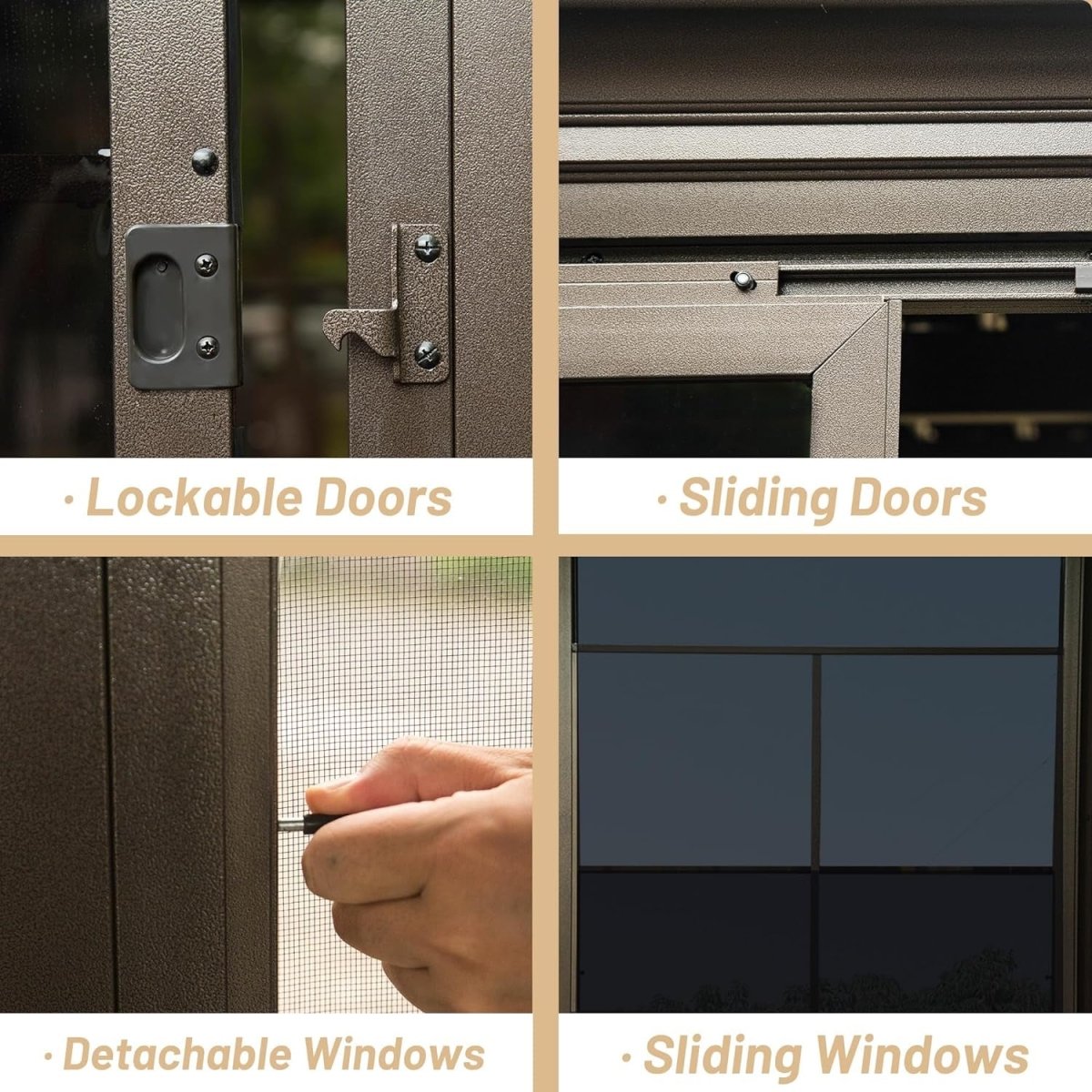 [10x12FT] Alora Premium Against Wall Mounted Solarium Sunroom With Galvanized Steel Sloping Roof (SAK96375)