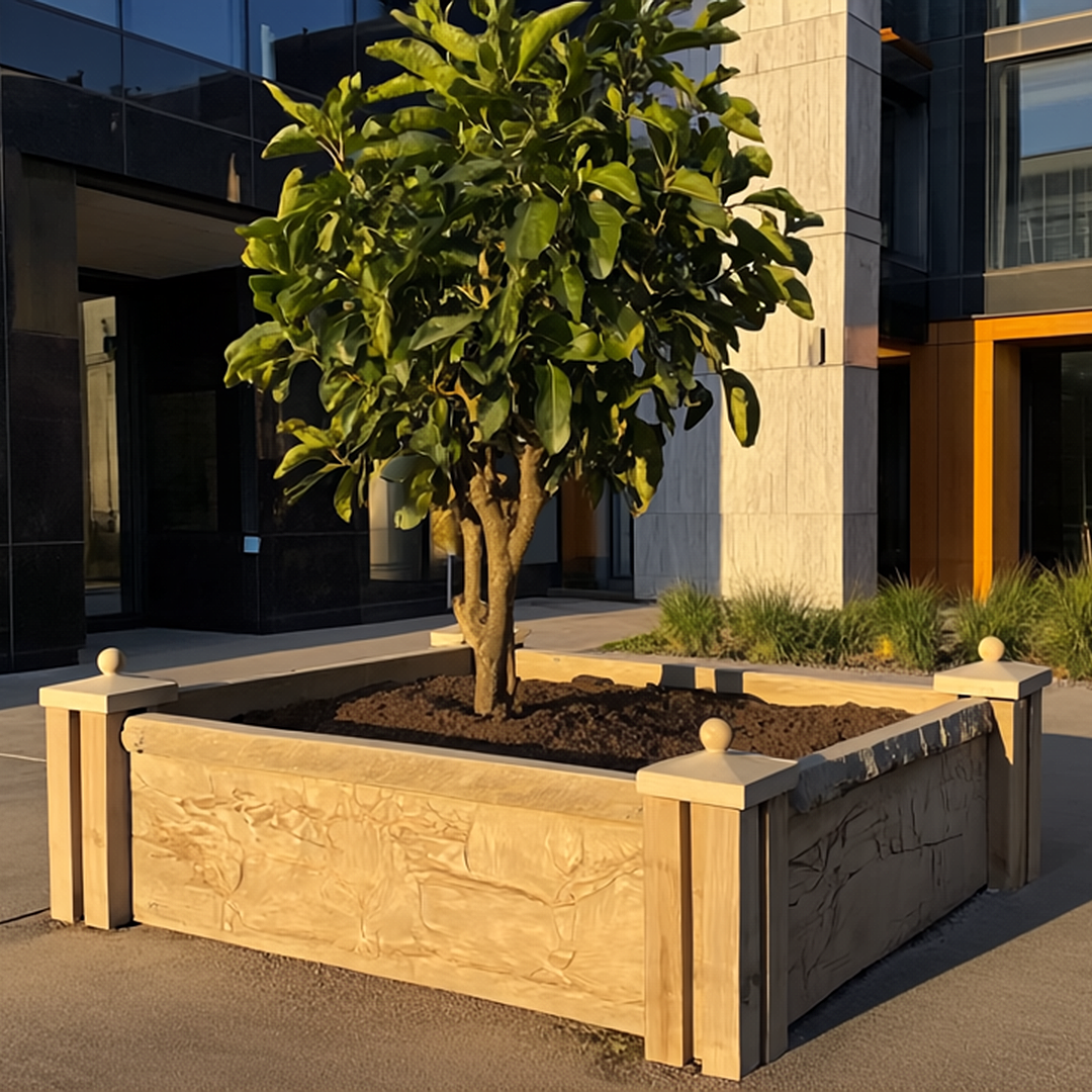 Textured Stone Prefabricated Concrete Garden Bed